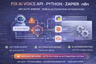 fix ai voice agent API auth error python API debug zapier n8n integration issues
