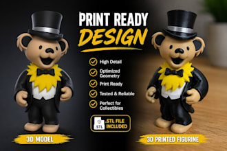 create 3d character model for 3d printing stl and sculpting
