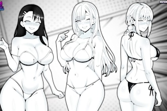 draw anime manga and lineart style sfw or nsfw