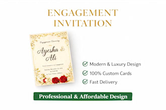 elegant wedding and engagement invitation card design