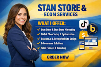 do stan store stan store marketing tiktok shop beacons ai website design payhip