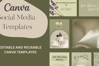 design luxury aesthetic brand identity and canva templates