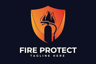 create bold fire rescue, firefighter and station logo