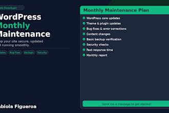 provide monthly wordpress website maintenance and support