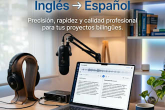 transcription text and audio spanish and english