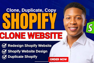 build shopify, copy clone shopify website and design, redesign shopify store