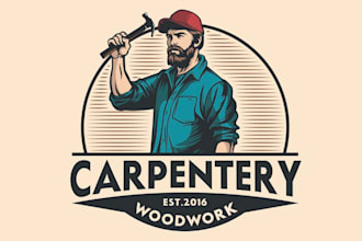 make woodworking, carpentry, furniture and handyman logo