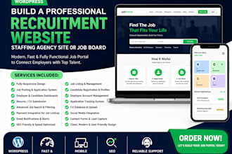 build a recruitment website staffing agency site or job board wordpress website
