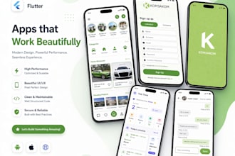 design modern flutter UI and professional mobile app screens