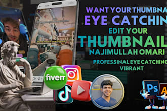 make professional thumbnail design for your youtube videos podcasts etc