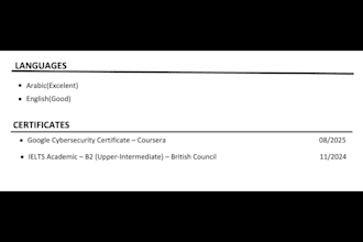 create a professional ats friendly CV and resume