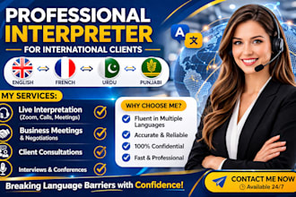 do professional interprator in english, urdu punjabi in french