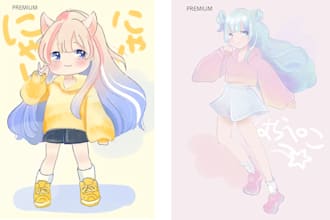 draw kawaii anime art for you in my style