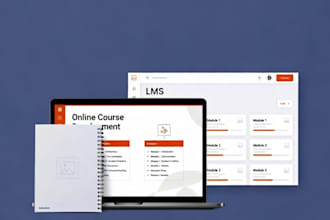 create online course content curriculum workbook powerpoint slides and lms setup