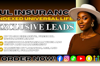 800 exclusive iul insurance leads, insurance, iul insurance leads, facebook ads