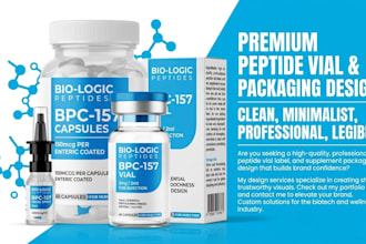 peptide label product label design vial label spray cosmetic 3d mockup cbd label