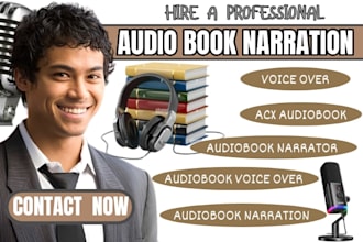 narrate your audiobook to acx audible standards as  professional voice over art