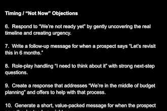 provide 40 advanced ai prompts for handling sales objections