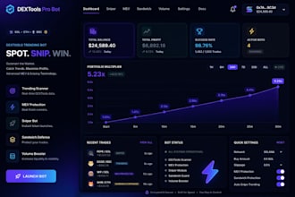build dextool trending bot, mev, sniper, sandwich, volume, on sol, eth, bsc