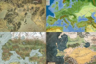 custom fantasy map campaign book map dnd or game map city map