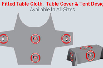 design a custom tablecloth, tent, runner, or fitted stretch cover