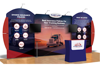 design trade show booth and backdrop for your exhibition
