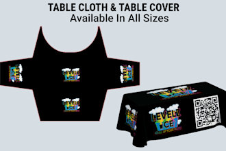 design tent, table cover, flag and canopy tent
