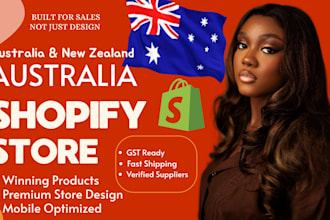 create australia or nz shopify store with trusted branding and premium design