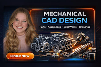 design mechanical parts and assemblies in solidworks with drawings