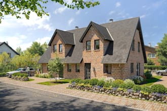 create 3d building elevation and exterior architectural rendering
