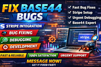 fix base 44bugs base44 stripe integration base 44 debugging and development