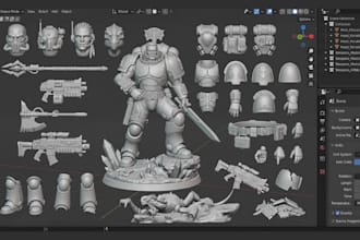 do 3d warhammer 40k tabletop model, miniature stl figurine action figure model