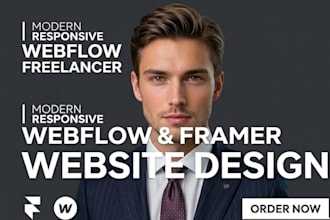 do framer website, webflow website, framer landing page as webflow developer