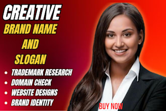 create unique business name, logo, slogan and website