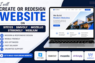create or redesign website on site123 simvoly mozello strikingly and webl