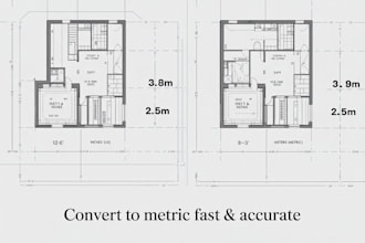 convert US floor plans to metric units and create dual unit cad drawings