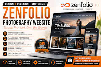design, redesign and customize your zenfolio photography website