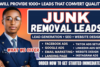 800 junk removal leads junk removal website cleaning leads hauling landing page