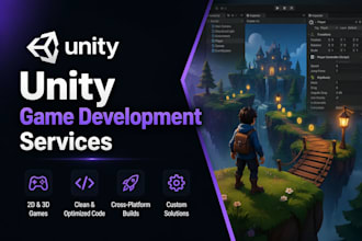 design and develop 2d, 3d games, online multiplayer rpg game in unity