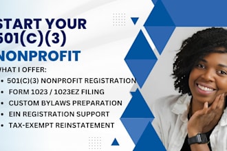 register 501c3 nonprofit, file 1023 1023ez, reinstate tax exempt status and ein