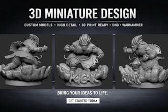 sculpt custom 3d tabletop miniature character dnd figure for resin 3d printing
