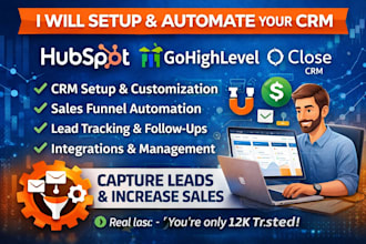 setup close io crm gohighlevel automation hubspot crm setup crm automation