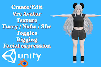 make 3d vrchat avatar, furry nsfw avatar, vr character, anime 3d vtuber model