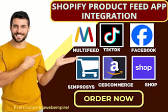 setup shopify product feed multifeed tiktok facebook simprosys cedcommerce shop
