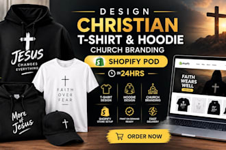 design christian t shirt hoodie church branding shopify pod in 24hrs