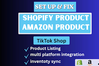 sync shopify products tiktok shop amazon woocommerce inventory product upload
