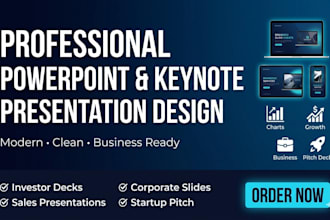 design professional powerpoint presentation and keynotes slides for businesses