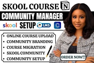 setup skool community online course notion template for your online university