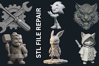 repair stl file, edit 3d model, stl file modification custom 3d model