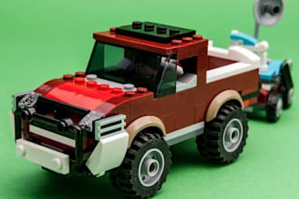create custom 3d lego model puzzel car truck decals set lego with instruction
